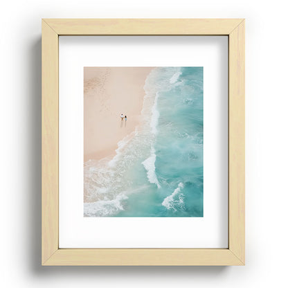 Couple on the Pastel Shore - Aerial Coastal Print Framed Art Print Gallery Image 70
