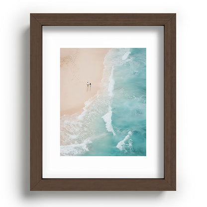 Couple on the Pastel Shore - Aerial Coastal Print Framed Art Print Gallery Image 64