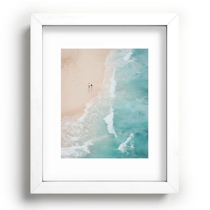 Couple on the Pastel Shore - Aerial Coastal Print Framed Art Print Gallery Image 75
