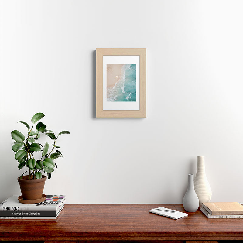 Couple on the Pastel Shore - Aerial Coastal Print Framed Art Print Gallery Image 45