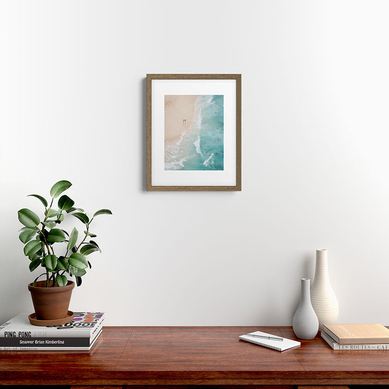 Couple on the Pastel Shore - Aerial Coastal Print Framed Art Print Gallery Image 11