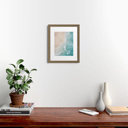 Couple on the Pastel Shore - Aerial Coastal Print Framed Art Print Gallery Image 39