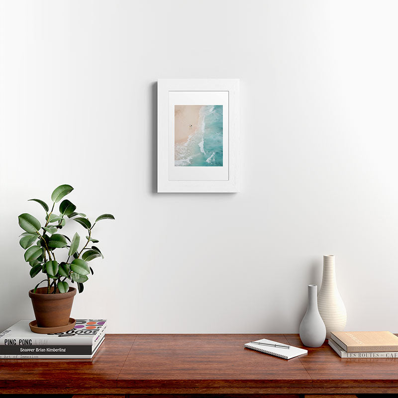 Couple on the Pastel Shore - Aerial Coastal Print Framed Art Print Gallery Image 52