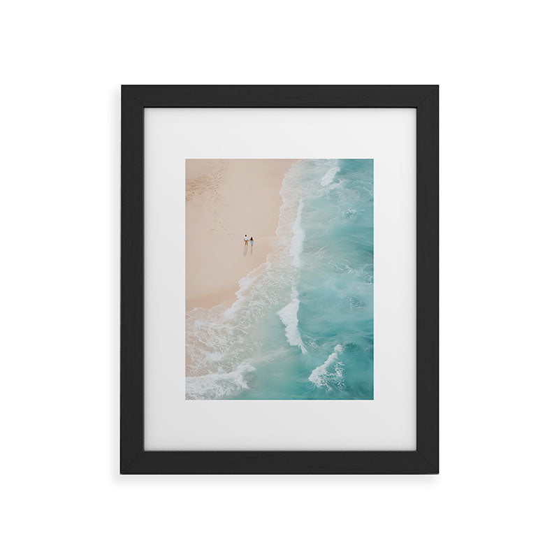 Couple on the Pastel Shore - Aerial Coastal Print Framed Art Print Gallery Image 32