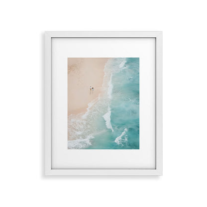 Couple on the Pastel Shore - Aerial Coastal Print Framed Art Print Gallery Image 25
