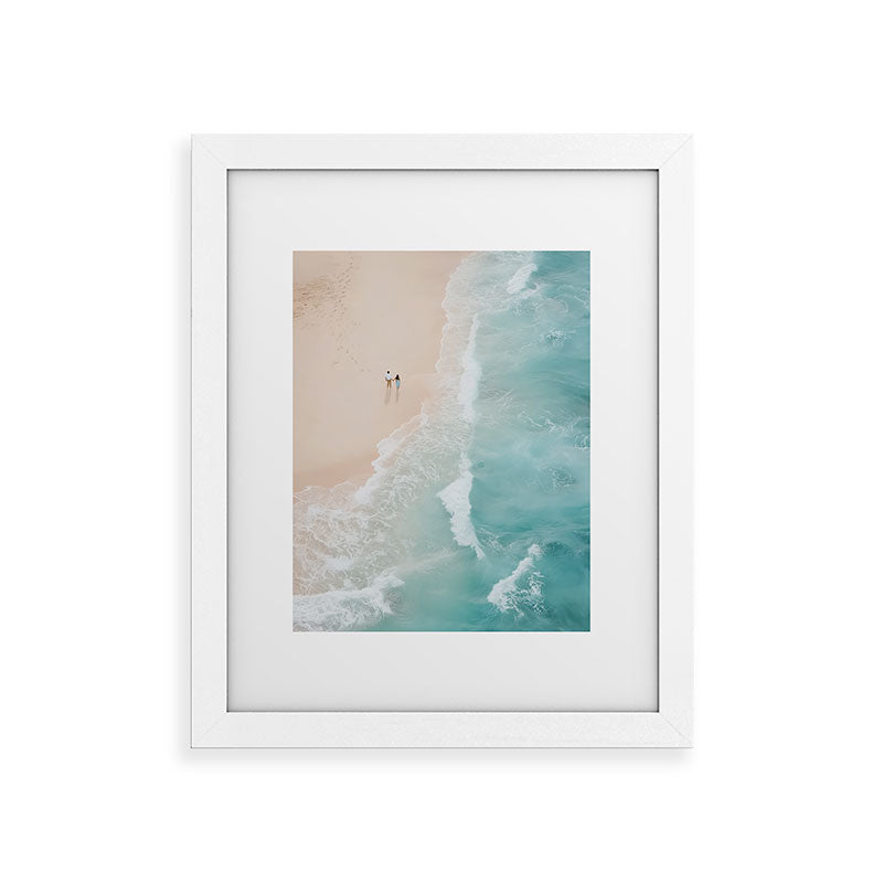 Couple on the Pastel Shore - Aerial Coastal Print Framed Art Print Gallery Image 50