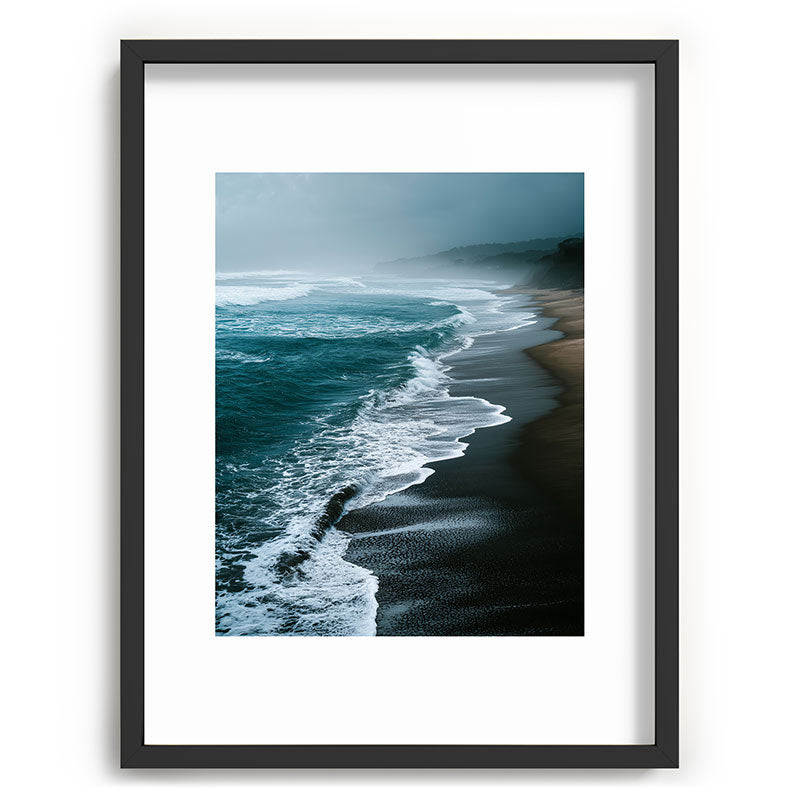 Misty Shoreline - Moody Ocean Photography Print Framed Art Print Gallery Image 60