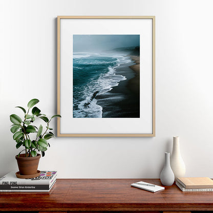 Misty Shoreline - Moody Ocean Photography Print Framed Art Print Gallery Image 21
