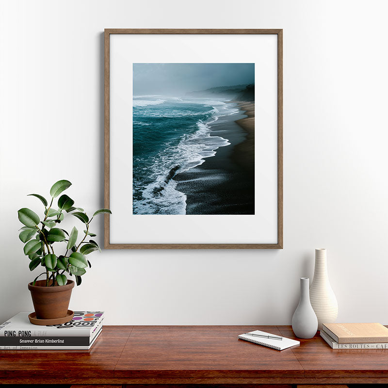 Misty Shoreline - Moody Ocean Photography Print Framed Art Print Gallery Image 14