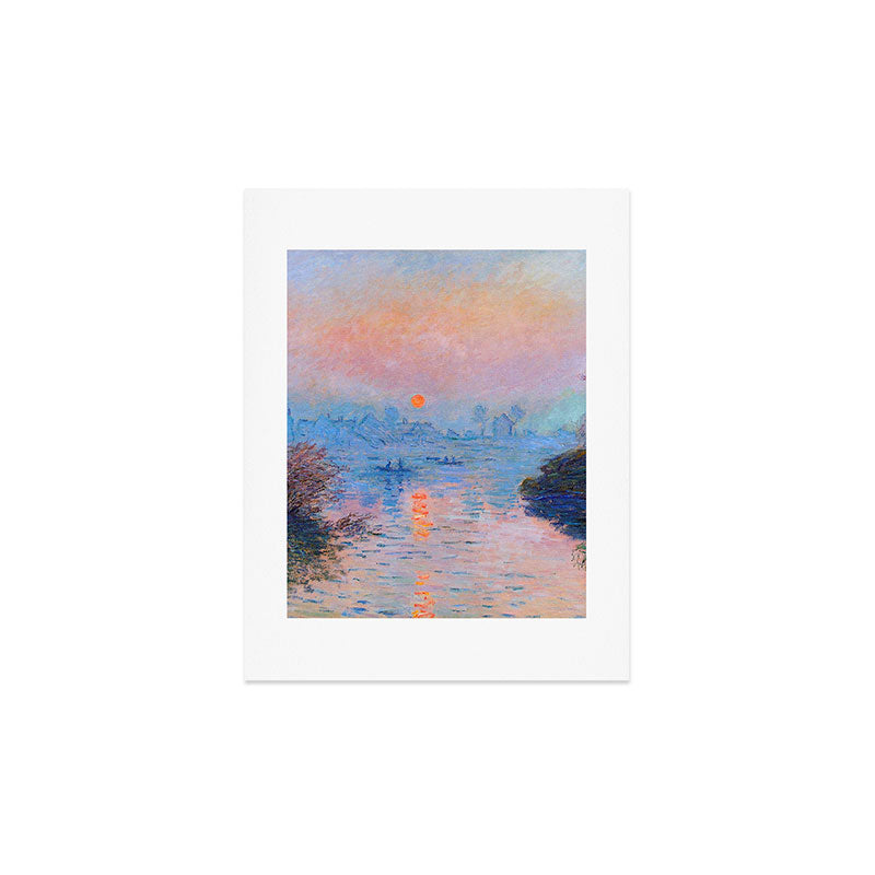 Claude Monet Sunset on the Seine at Lavacourt, Winter (High Res & Color Restored) Art Print Gallery Image 3