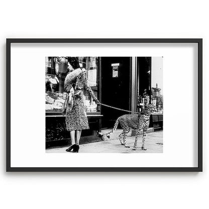 Woman Walking Pet Cheetah in London, 1939 Framed Art Print Gallery Image 62