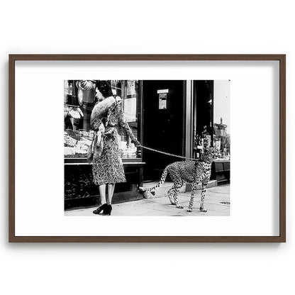 Woman Walking Pet Cheetah in London, 1939 Framed Art Print Gallery Image 68