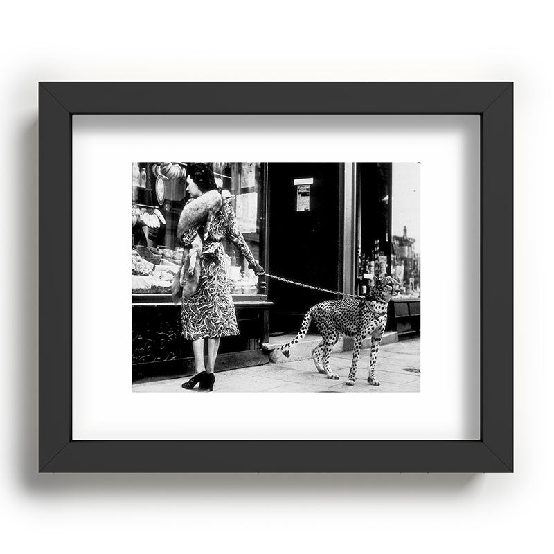 Woman Walking Pet Cheetah in London, 1939 Framed Art Print Gallery Image 58