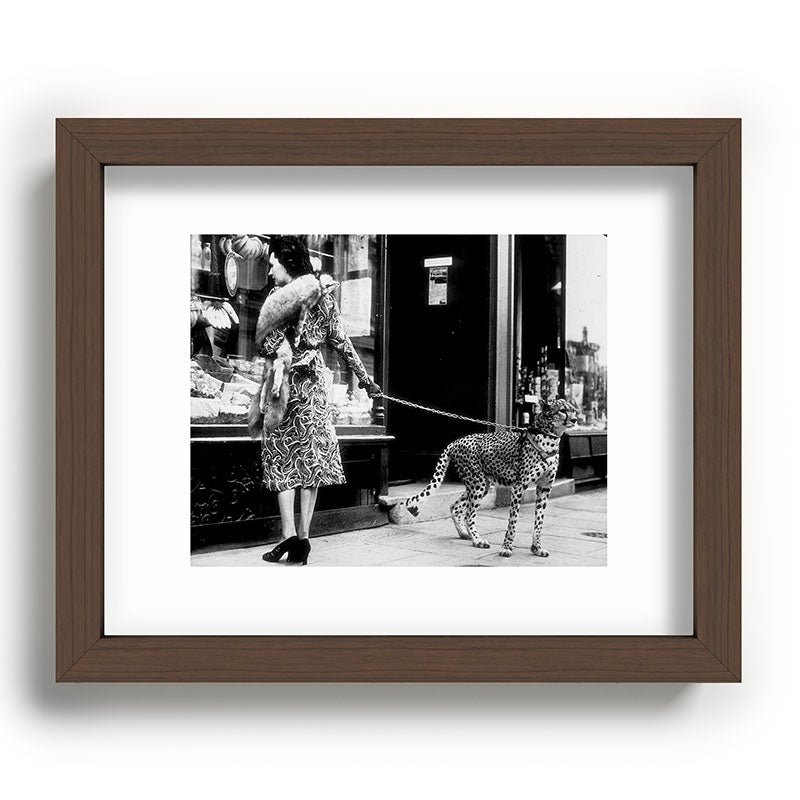 Woman Walking Pet Cheetah in London, 1939 Framed Art Print Gallery Image 64