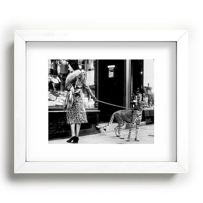Woman Walking Pet Cheetah in London, 1939 Framed Art Print Gallery Image 75
