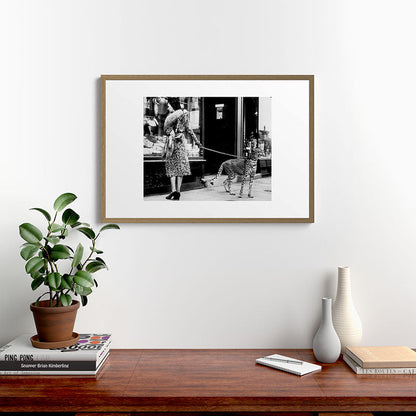 Woman Walking Pet Cheetah in London, 1939 Framed Art Print Gallery Image 13
