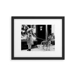 Woman Walking Pet Cheetah in London, 1939 Framed Art Print Gallery Image 1
