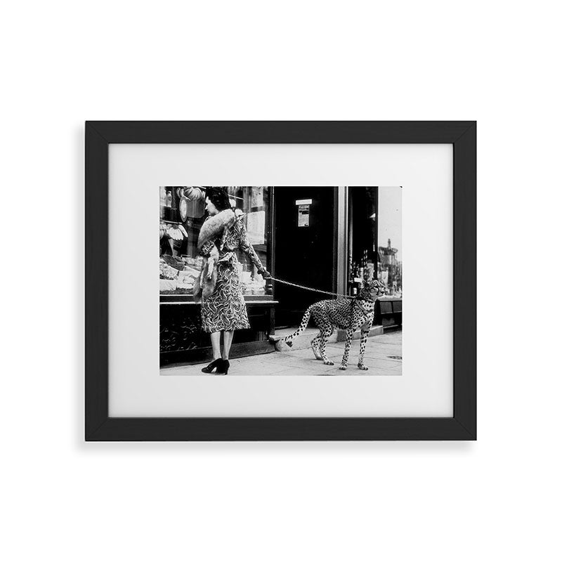 Woman Walking Pet Cheetah in London, 1939 Framed Art Print Gallery Image 29