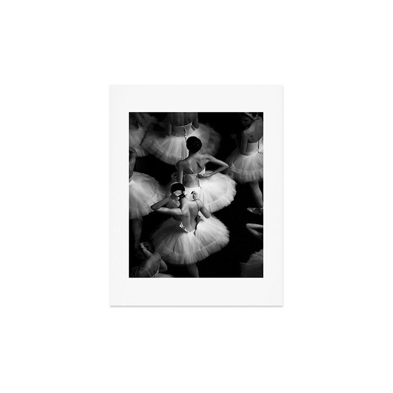 Ballerinas getting ready for the big performance black and white photograph - photographs Art Print Gallery Image 3