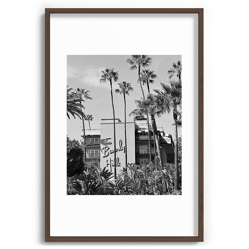 Beverly Hills Hotel, California black and white photograph / black and white photography Framed Art Print Gallery Image 94