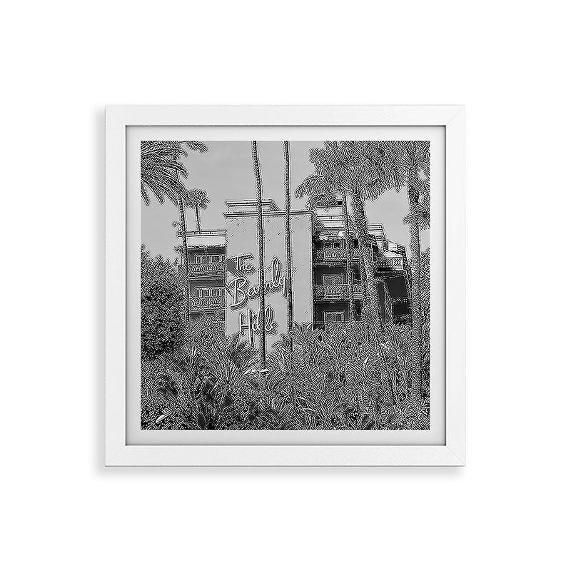 Beverly Hills Hotel, California black and white photograph / black and white photography Framed Art Print Gallery Image 82