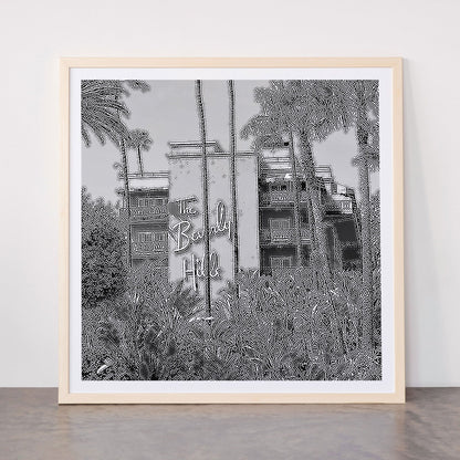 Beverly Hills Hotel, California black and white photograph / black and white photography Framed Art Print Gallery Image 77