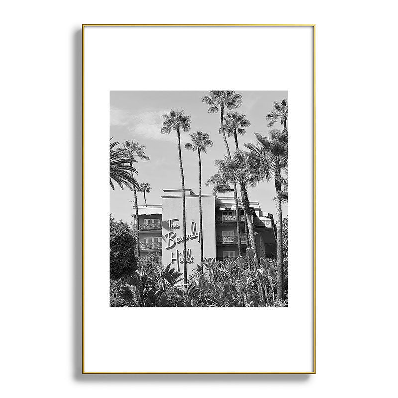 Beverly Hills Hotel, California black and white photograph / black and white photography Framed Art Print Gallery Image 127