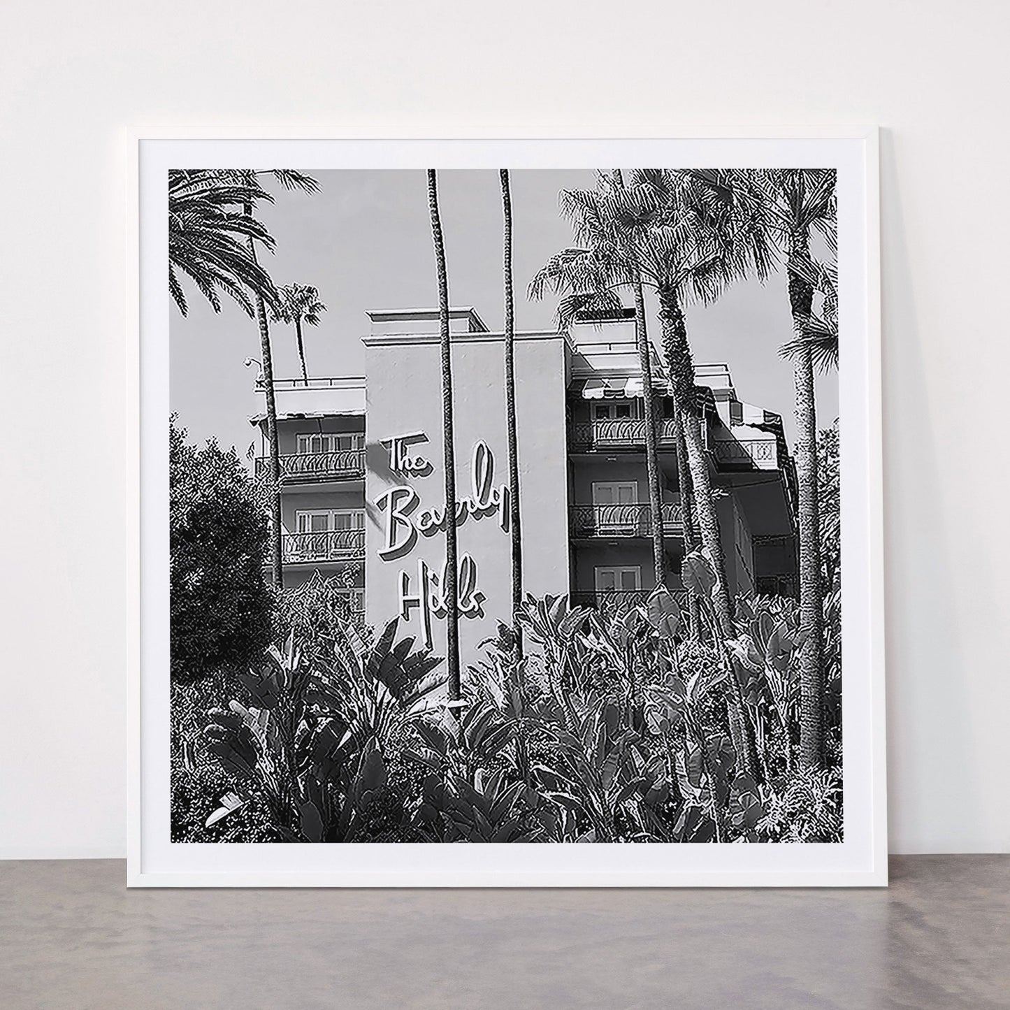 Beverly Hills Hotel, California black and white photograph / black and white photography Framed Art Print Gallery Image 43