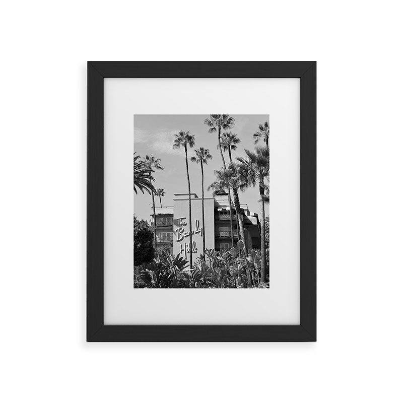 Beverly Hills Hotel, California black and white photograph / black and white photography Framed Art Print Gallery Image 47