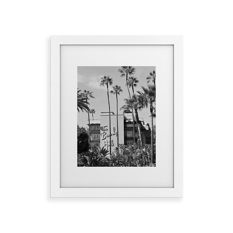 Beverly Hills Hotel, California black and white photograph / black and white photography Framed Art Print Gallery Image 75