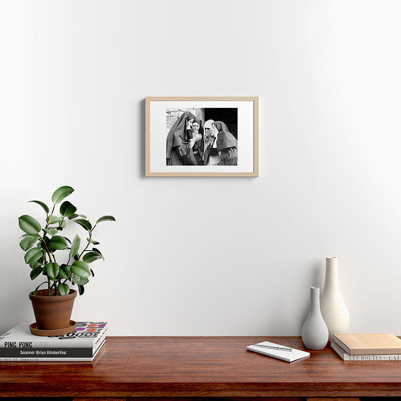 Nuns smoking black and white photograph - photography - photographs portrait for home and wall decor Framed Art Print Gallery Image 23