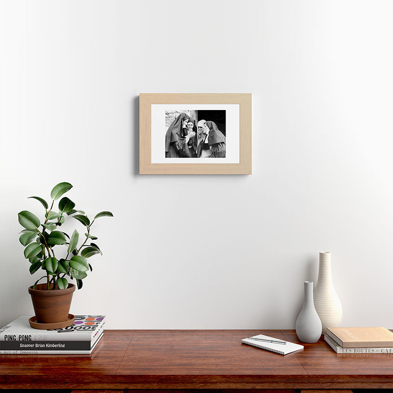 Nuns smoking black and white photograph - photography - photographs portrait for home and wall decor Framed Art Print Gallery Image 62