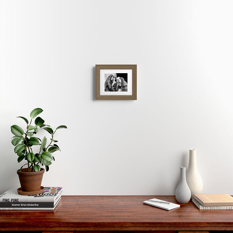 Nuns smoking black and white photograph - photography - photographs portrait for home and wall decor Framed Art Print Gallery Image 49