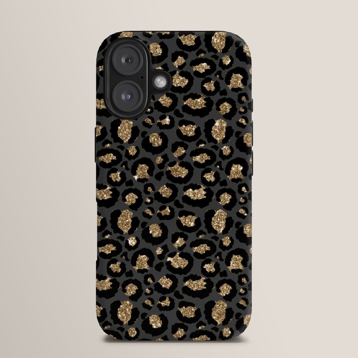 Black Gold Leopard Print Pattern iPhone Case Gallery Image 13