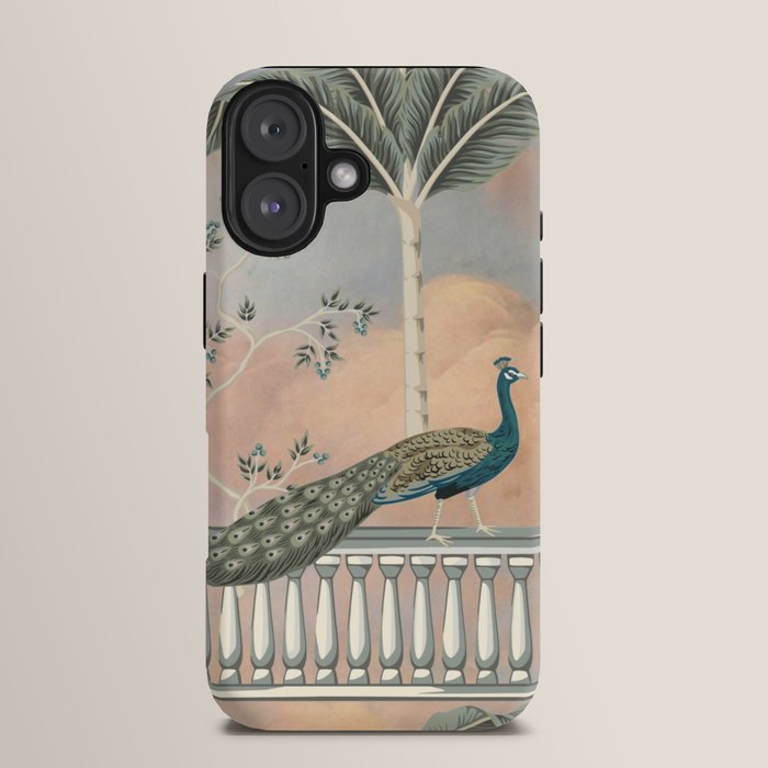 Chinoiserie Palatial Peacock Garden Peach Cloud Sky iPhone Case Gallery Image 13