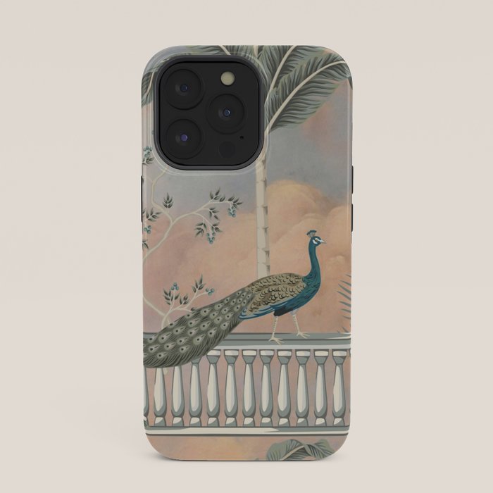 Chinoiserie Palatial Peacock Garden Peach Cloud Sky iPhone Case Gallery Image 35