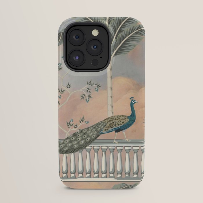 Chinoiserie Palatial Peacock Garden Peach Cloud Sky iPhone Case Gallery Image 31