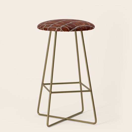 Crocodile Leather Pattern in Deep Brown Stool Gallery Image 2
