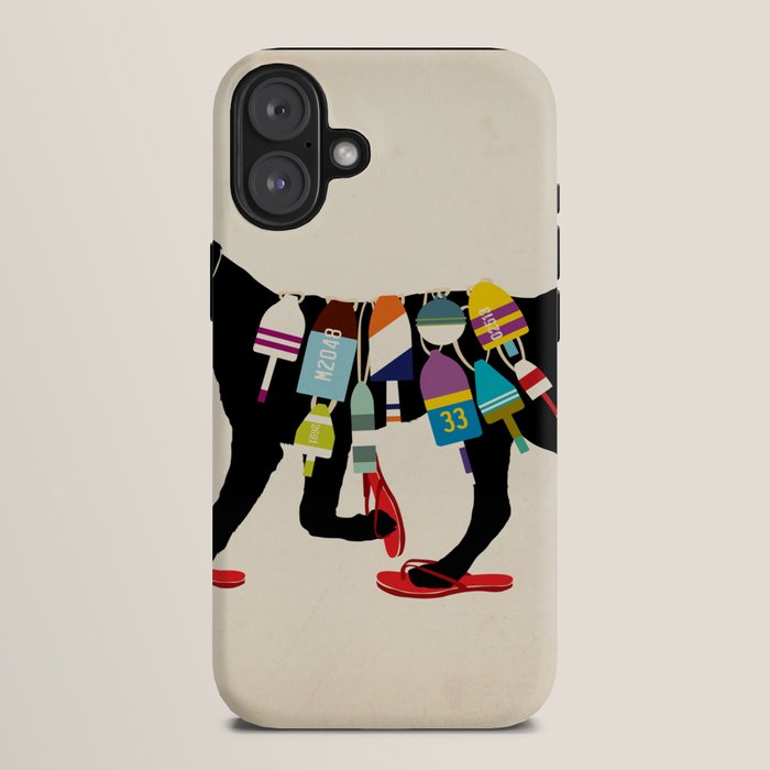 Black dog lab labrador buoy nautical beach ocean sandals flip flop art iPhone Case Gallery Image 10