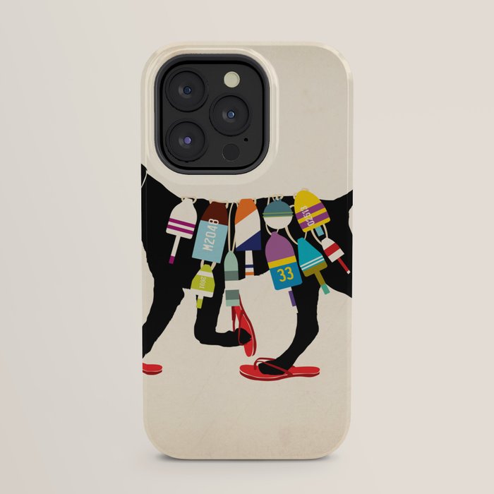 Black dog lab labrador buoy nautical beach ocean sandals flip flop art iPhone Case Gallery Image 31