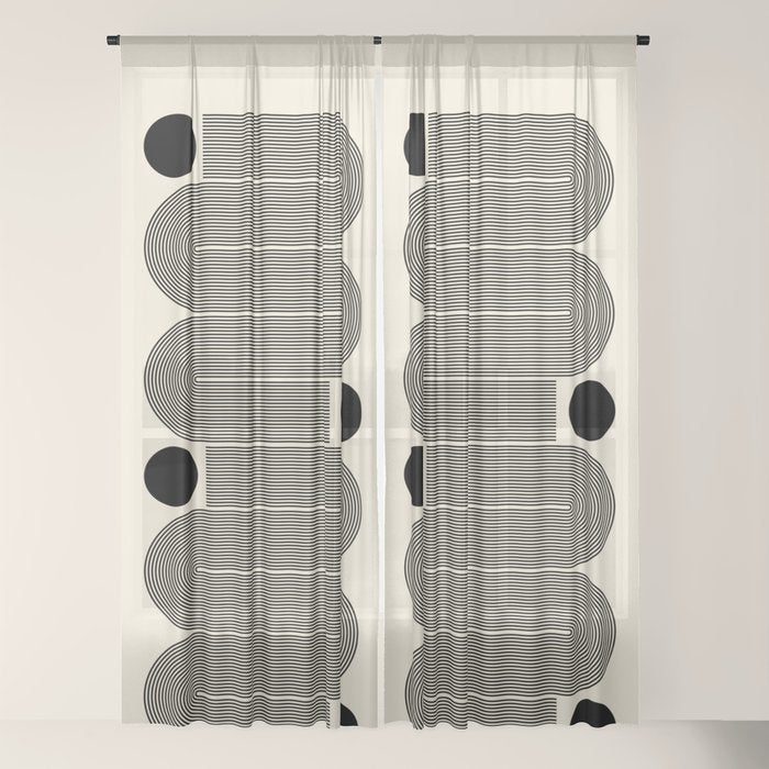 Abstraction_LINE_BLACK_DOT_VISUAL_ART_Minimlism_001A Window Curtain Gallery Image 22