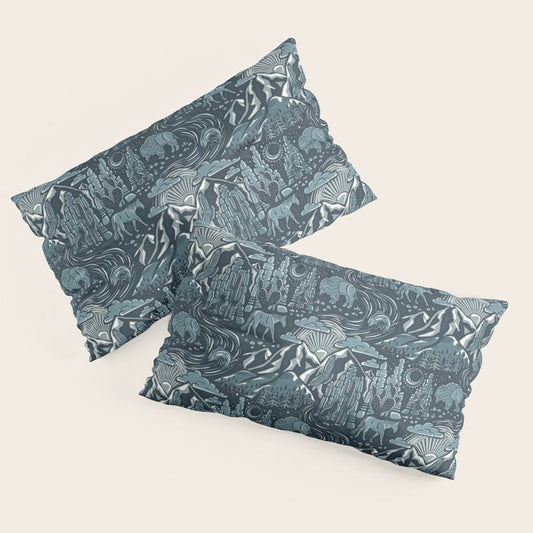 Wild West - Blue Pillow Sham Gallery Image 2