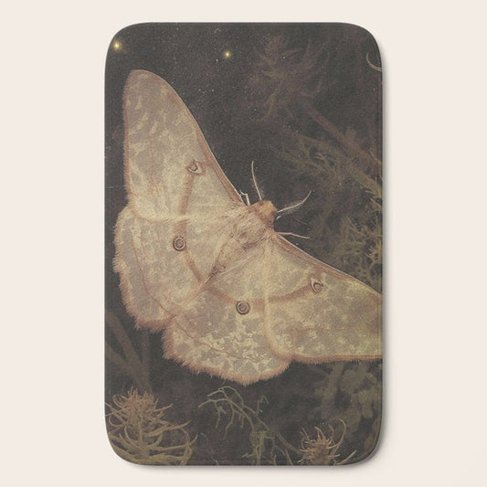 White Moth Insect Goth Dark Bath Mat Gallery Image 2