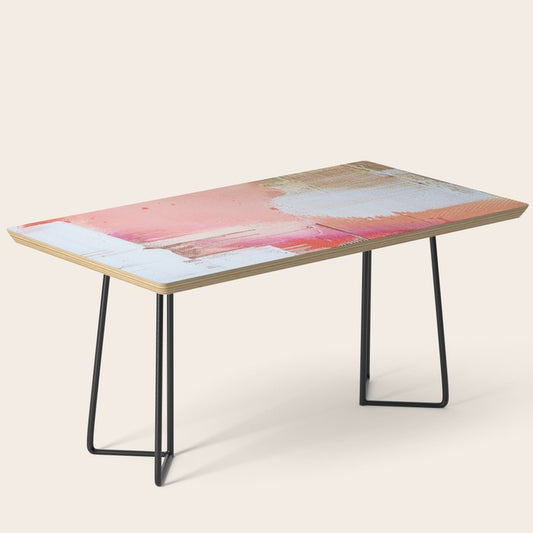 Moving Mountains: a minimal, abstract piece in reds and gold by Alyssa Hamilton Art Coffee Table Gallery Image 1