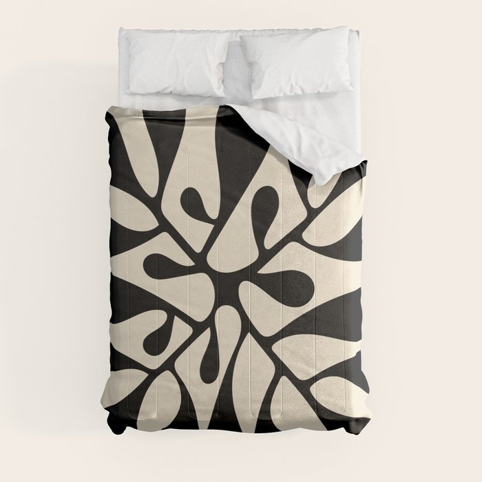 Matisse Inspired Abstract Cut Outs black Comforter Gallery Image 3