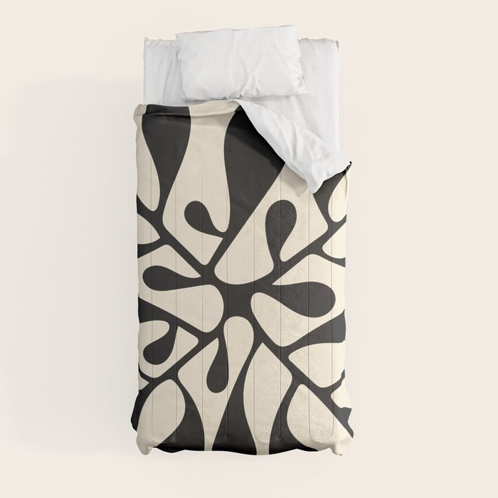 Matisse Inspired Abstract Cut Outs black Comforter Gallery Image 9