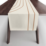 Minimal Line Curvature VI Earthy Natural Mid Century Modern Arch Abstract Table Runner Gallery Image 1