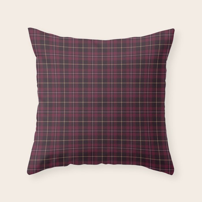 blackberry tartan Throw Pillow Gallery Image 3