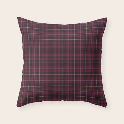 blackberry tartan Throw Pillow Gallery Image 5