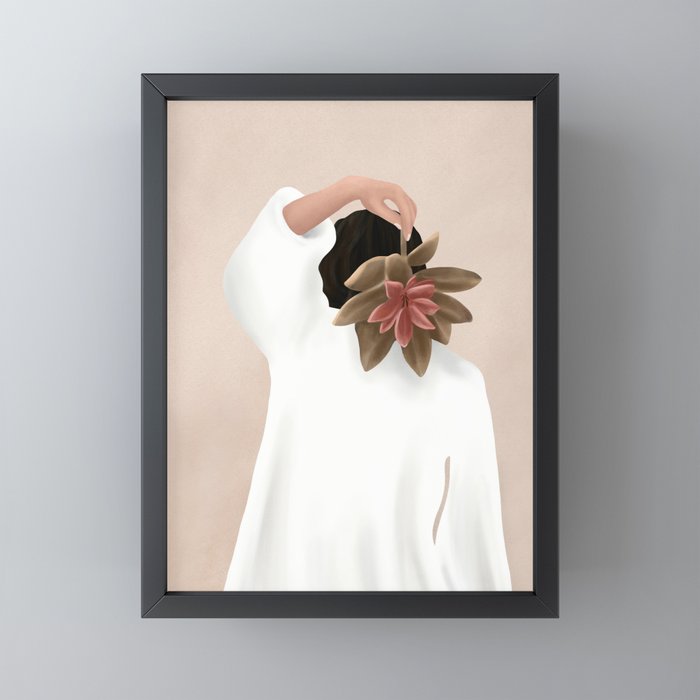 With a Flower Mini Art Print Gallery Image 3